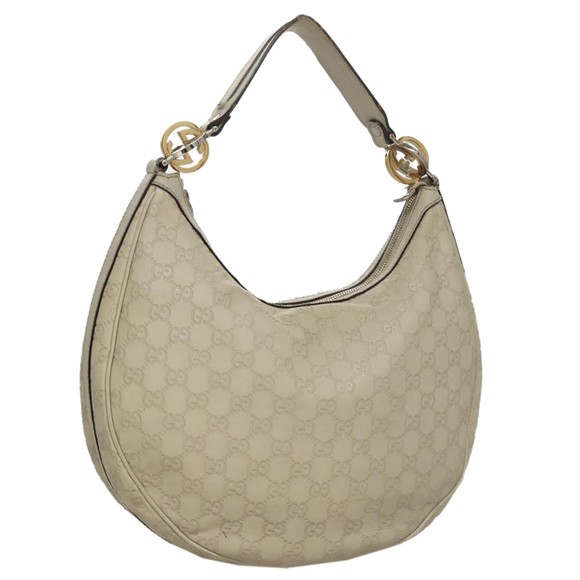 GUCCI GG Canvas Guccissima Shoulder Bag Beige Gold 232962 Auth 109440 - Picture 1 of 16